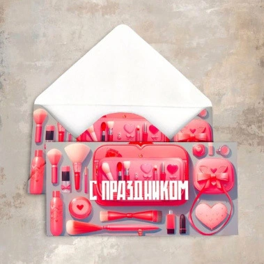 Конверт "С Праздником (косметика)" 