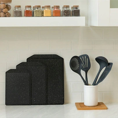 Доска разделочная пластиковая 2517,6см FLEX черный гранит_5