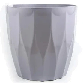 Кашпо для цветов пластиковое 3л d-18см "Флюте" во вставкой антрацит