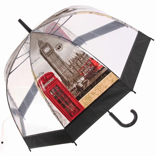 Зонт-трость женский купол Сити, 8 спиц, микс 4 цвета, d-80см, длина в слож виде 82см   _21