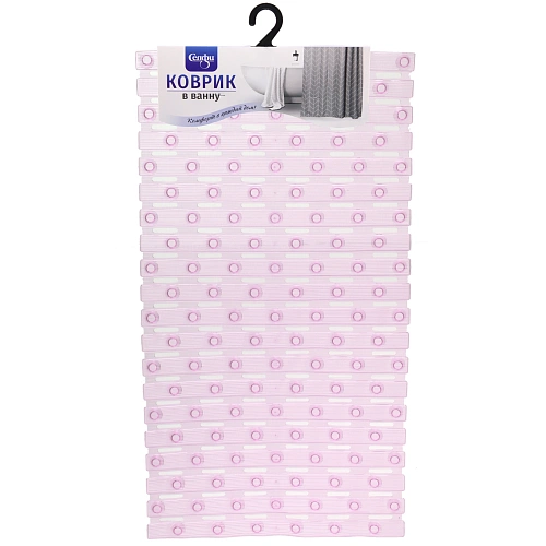 Коврик в ванну 67х37 "Сити" розовый