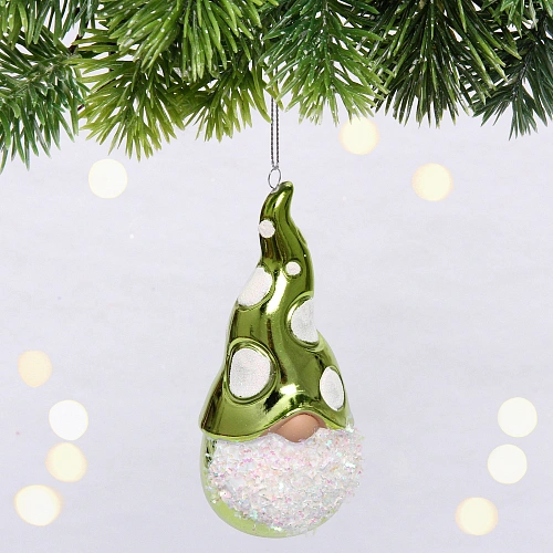 Елочная игрушка "Новогодний лесовичок" 5,5*6*12,5 см, зеленый