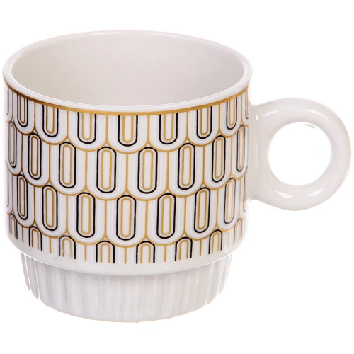 Набор кружек на стойке 280мл Золотой узор, цвет золото с черным_5