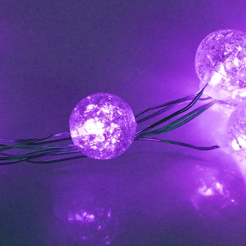 Гирлянда для дома Жемчужина на батарейках 2,0 м 20 ламп LED, d-1 см, 3 реж, IP-20, Фиолетовый_3