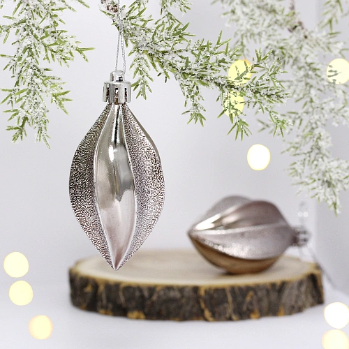 Ёлочные игрушки "Таинственное очарование" Капля 8 см (набор 2шт), графит