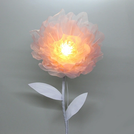 Фигура светодиодная "Нежный цветок" на стойке, d-75см, h-1,6 м, пост.свечение,220v,Розовый