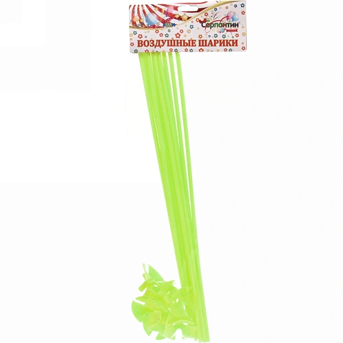 Набор палочек для шариков воздушных с держателем, 42 см (10 шт), салатовый_4