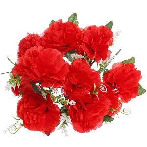 Искусственные цветы "Цветочная мелодия" Гвоздики 50см 10 цветков красные