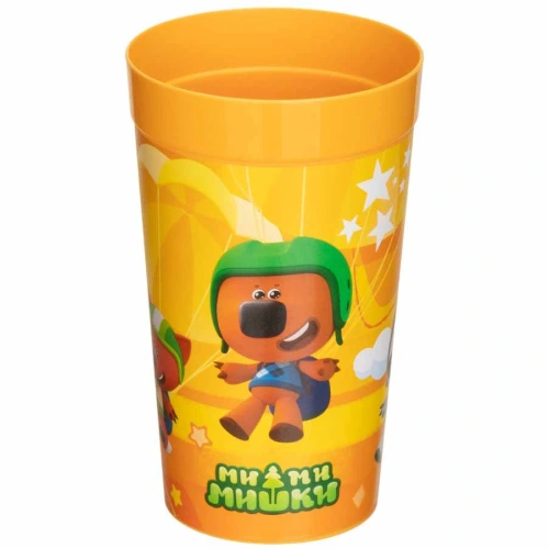 Стакан пластиковый 380мл "МИ-МИ-МИШКИ" оранжевый