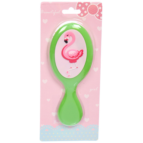 Расческа массажная детская МИЛА, фламинго, цвет зеленый, 145,5см (блистер)_5