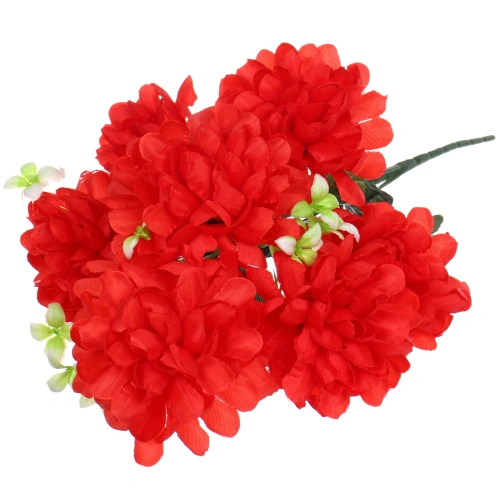 Искусственные цветы "Цветочная мелодия" Хризантемы 49см 7 цветков красные