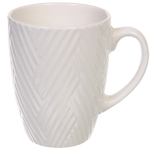 Кружка керамическая 450мл "Белая" полоски геометрия