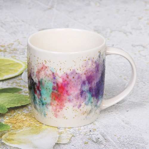 Кружка керамическая 330мл Краски, микс цветов, белая_4