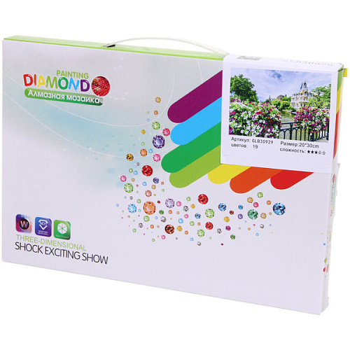 Алмазная мозаика на подрамнике с полным заполнением МИР ЯРКИХ КРАСОК, чудный летний день, 2030 см_3
