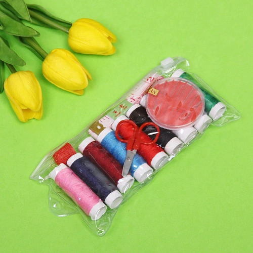 Швейный набор в пластиковой сумочке Мастерица (нитки,наперсток,иголки,ножницы,сант лента)_7