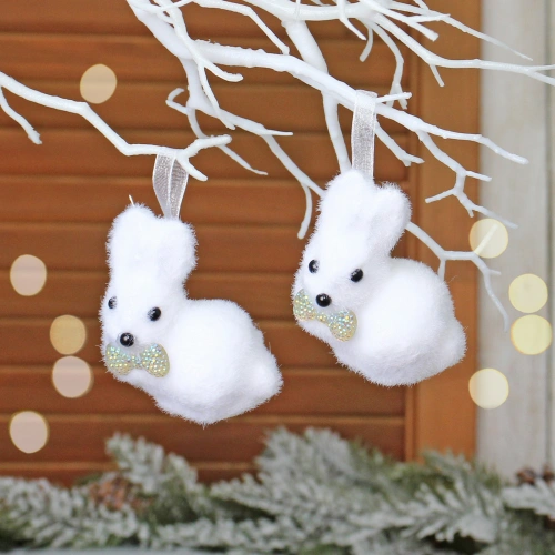 Подвеска "Милые зайчата" (набор 2 шт), Белый