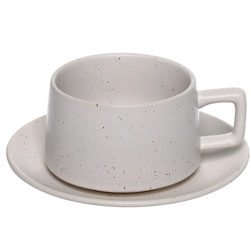 Чайная пара керамическая 250мл "Perfetto", белая