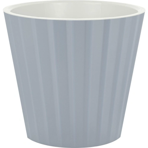 Горшок для цветов пластиковый 3,3л d-19см "Sand"  c дренажной вставкой, утренний туман