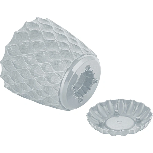 Горшок для цветов пластиковый 2,5л d-17,5см Wave с дренажной сеткой и съемным поддоном, утренний туман_5