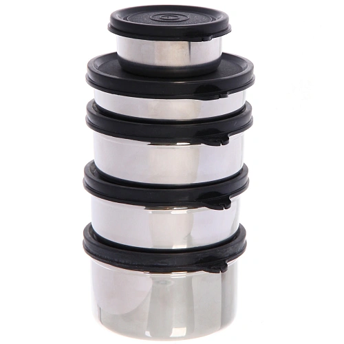 Набор Туриста (бутылка для воды 800мл +5мисок) из нержавеющей стали в чехле_5