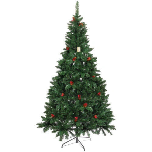 Ёлка "Лесное утро" 210 см, ПВХ с шишками и ягодами (1008 веток)