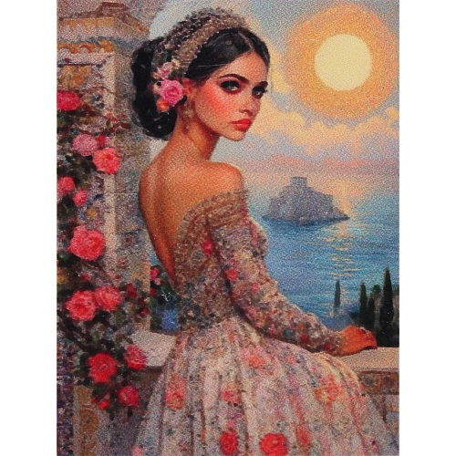 Алмазная мозаика в рулоне 3040см полная выкладка DIAMOND, Принцесса Азалия_4