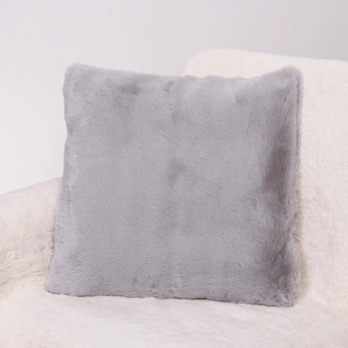 Чехол для декоративной подушки "SOFI", 43*43 см, иск. мех, цвет светло-серый