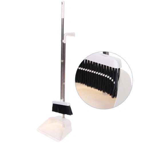 Набор для уборки, щетка для пола с совком "Профи" белый 8813