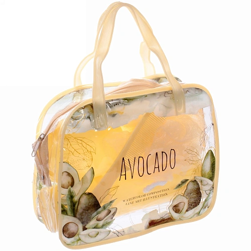 Набор банный дорожный 4шт Bon voyage - Avokado, (мочалка, футляр 2шт, расческа), микс 3 цвета, 20167 см_7