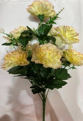 Искусственные цветы "Цветочная мелодия" Гвоздики 50см 10 цветков молочные