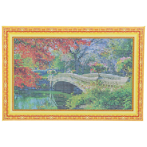 Алмазная мозаика на подрамнике с полным заполнением МИР ЯРКИХ КРАСОК, тихая осень, 2030 см_8