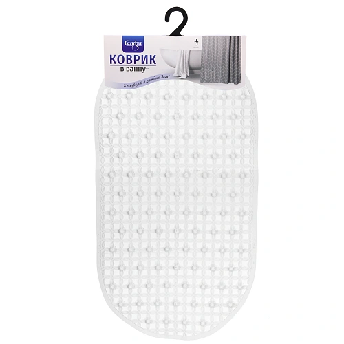 Коврик в ванну 64х34 "Куба" белый