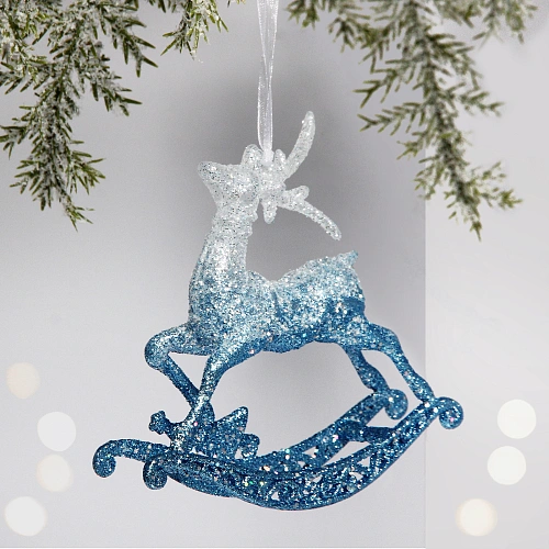 Подвеска "Волшебное копытце" 11*11 см, Белый/Голубой