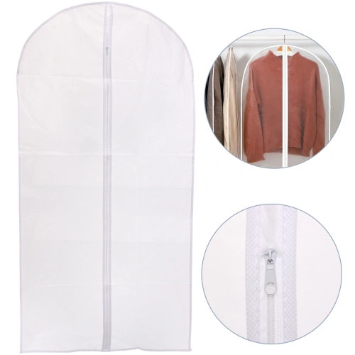 Чехол для одежды "ИДЕЯДОМА", цвет белый / прозрачный, 60*120см (пакет)