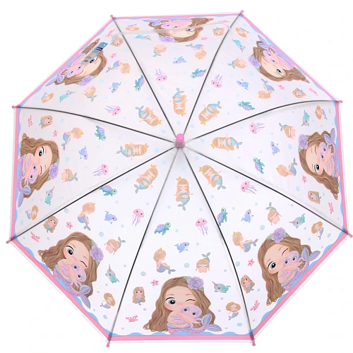 Зонт детский полуавтомат Русалочка, 8 спиц, d-80см, длина в слож виде 65см_3