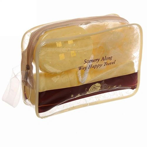 Набор банный дорожный 4шт Traveler - Rose, (мочалка, футляр 2шт, расческа), микс два цвета, 2113,56,5см,_7