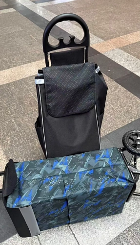 Тележка хозяйственная с сумкой (96*26*36см, колеса 15.5см,груз. до 30 кг.) абстракция DC307GG