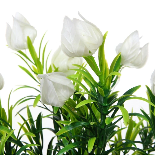 Светильник на солнбатарее (фигура на спице с подсветкой) Тюльпаны 75 см, Белый (свечение теплбелый)_8