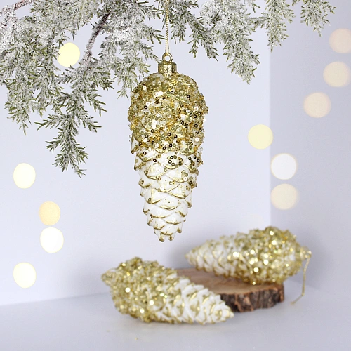 Ёлочные игрушки VERSAILLES "Орион" 14*6 м (набор 3 шт), Золото