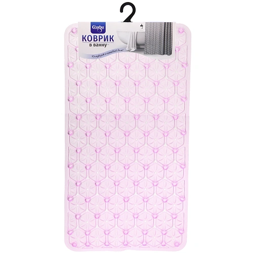 Коврик в ванну 67х37 "Эллада" розовый