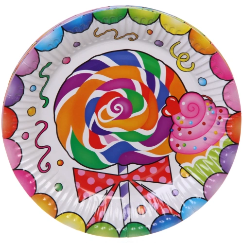Тарелка бумажная 18 см в наборе 10 шт "Сладкий праздник"