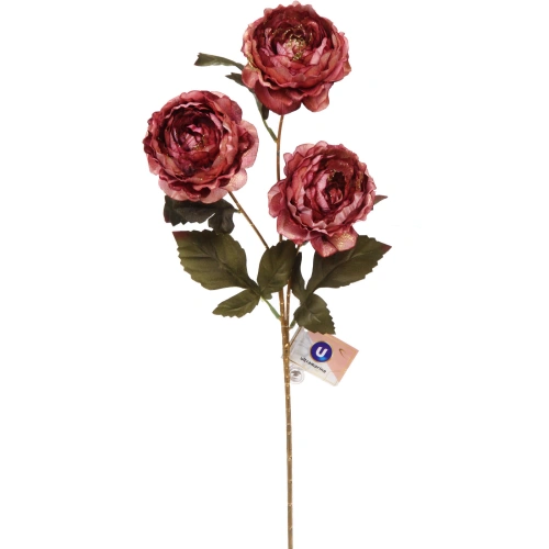 Искусственные цветы "FLOWERS GLAMOUR" 63см Пионы 3 цветка лиловые