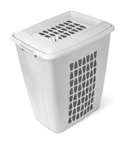 Корзина для белья Молетта 45л прямоугольная с крышкой светло-серая С701СЕР