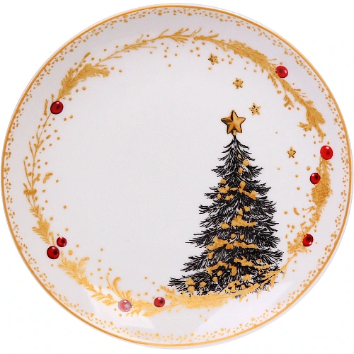 Тарелка керамическая Новогодний шик 20см_3