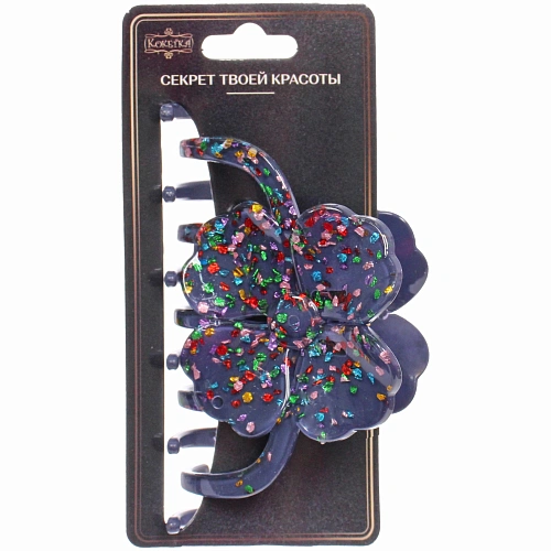 Заколка - краб для волос AKS - VIENTO, микс 6 цветов, цветок, 116см _13