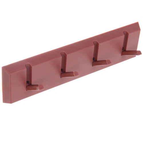 Планка настенная с крючками 4 шт на липкой основе "БАСТОФ", цвет пудрово-бежевый, нагрузка 2кг/21*5,5см (пакет)