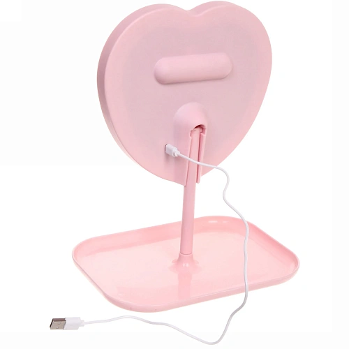 Зеркало настольное с подсветкой на подставке Mary Touch - Heart, цвет розовый, USB, 2029см_9