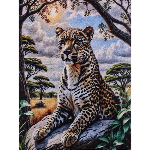 Алмазная мозаика в рулоне 3040см полная выкладка DIAMOND, Леопард_4