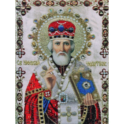 Алмазная мозаика в рулоне 3040см полная выкладка DIAMOND, Николай Чудотворец_4