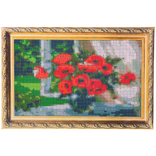 Алмазная мозаика на подрамнике с полным заполнением МИР ЯРКИХ КРАСОК, роскошь маков, 2030 см_8